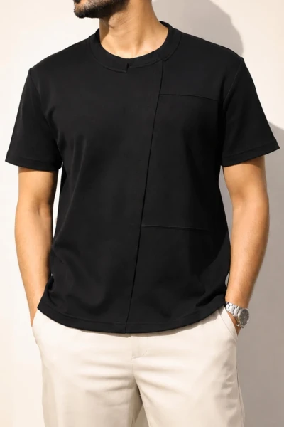 Signature Panel Half Sleeve T-Shirt